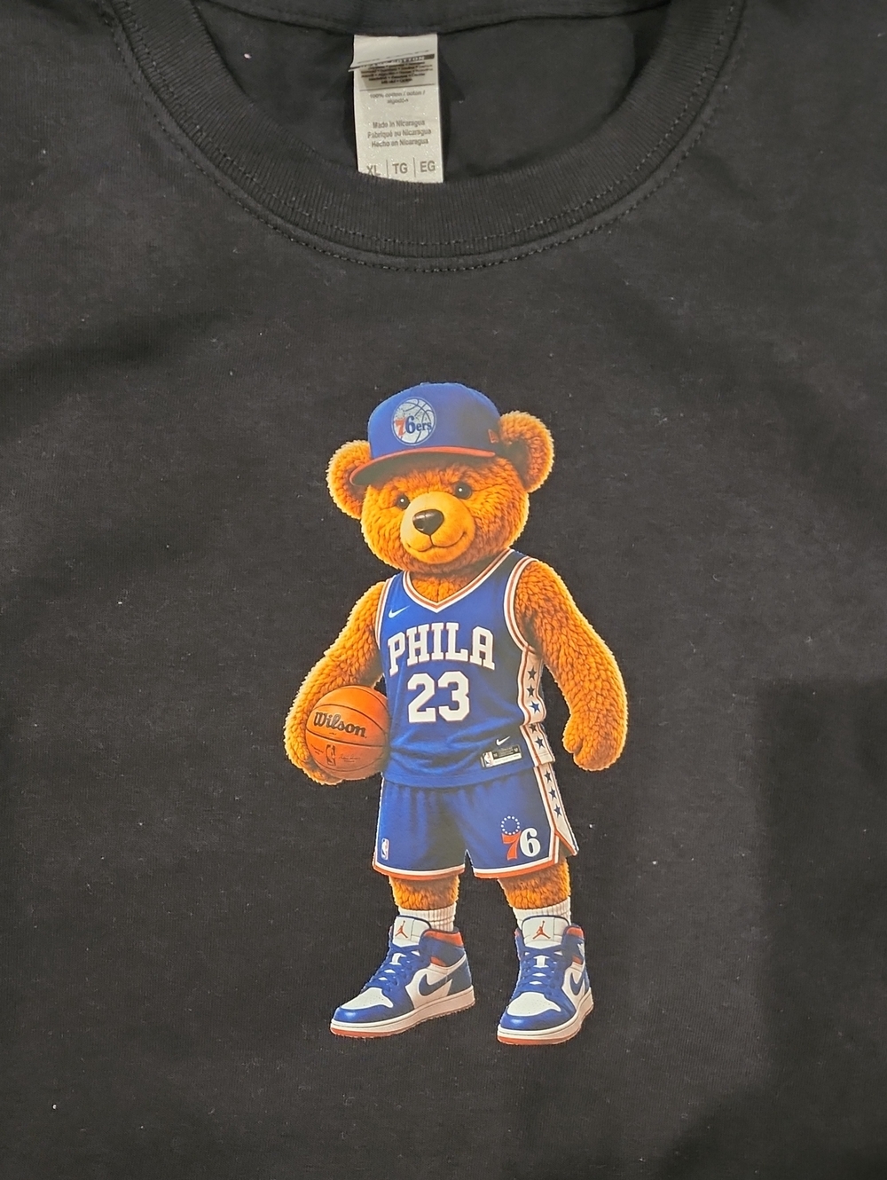 Philadelphia Basketball Teddy Bear Graphic Tee | Philly Fan Shirt